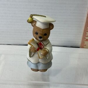 Vintage Homco Graduating Bear Figurine Graduation Scroll #1404